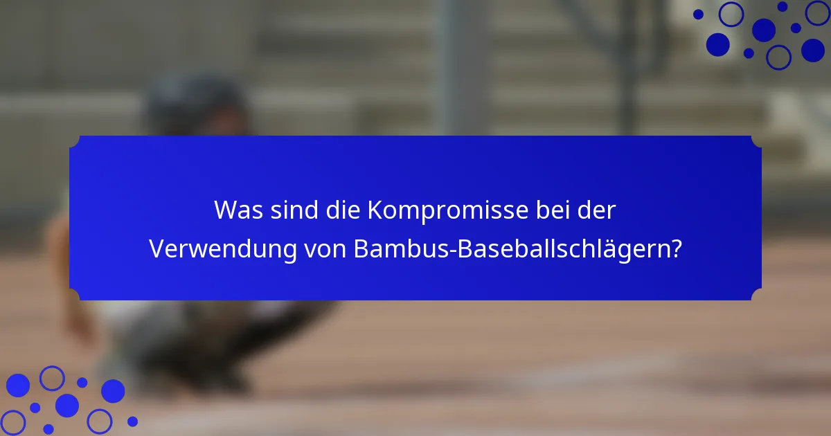 Was sind die Kompromisse bei der Verwendung von Bambus-Baseballschlägern?