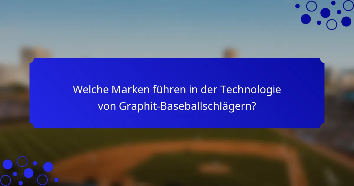 Welche Marken führen in der Technologie von Graphit-Baseballschlägern?