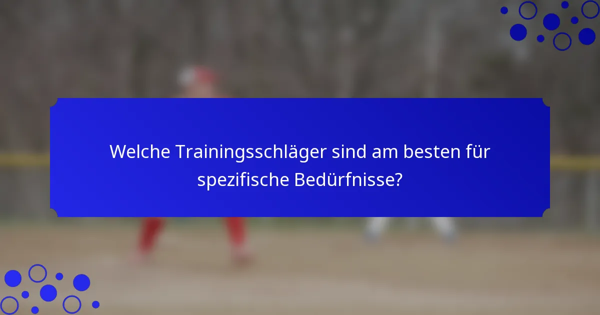 Welche Trainingsschläger sind am besten für spezifische Bedürfnisse?