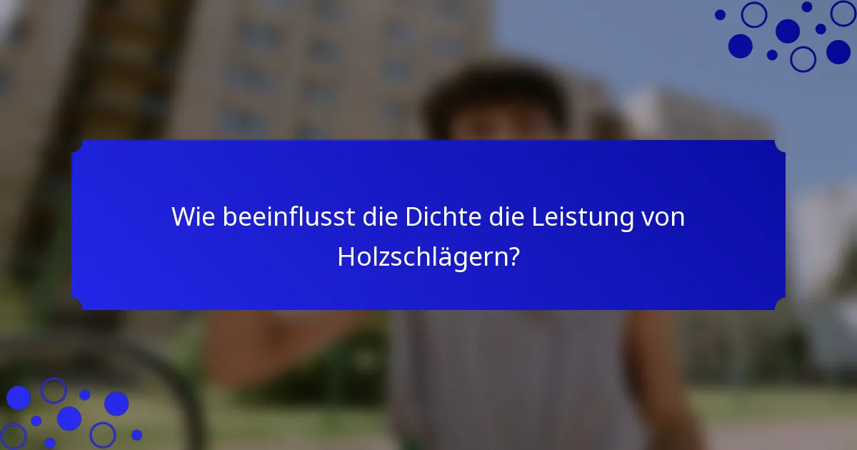 Wie beeinflusst die Dichte die Leistung von Holzschlägern?