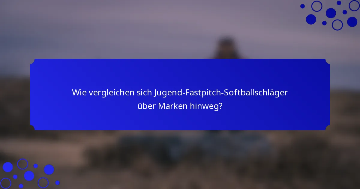 Wie vergleichen sich Jugend-Fastpitch-Softballschläger über Marken hinweg?